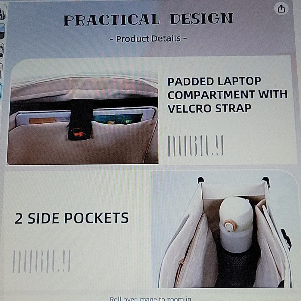 Nubily beige black laptop bag 15.6
